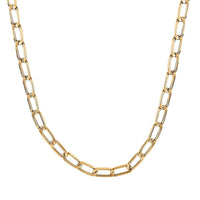 Elongated Curb Link Italian 10K Yellow Gold Necklace 20 Inches 5.25 Grams