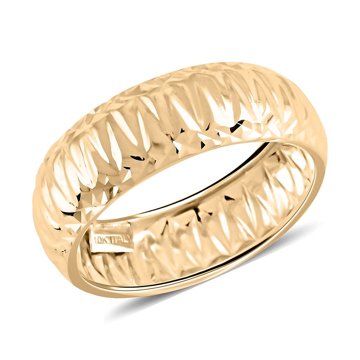 Martellato Italian 10K Yellow Gold Diamond-Cut Band Ring 1.28 Grams