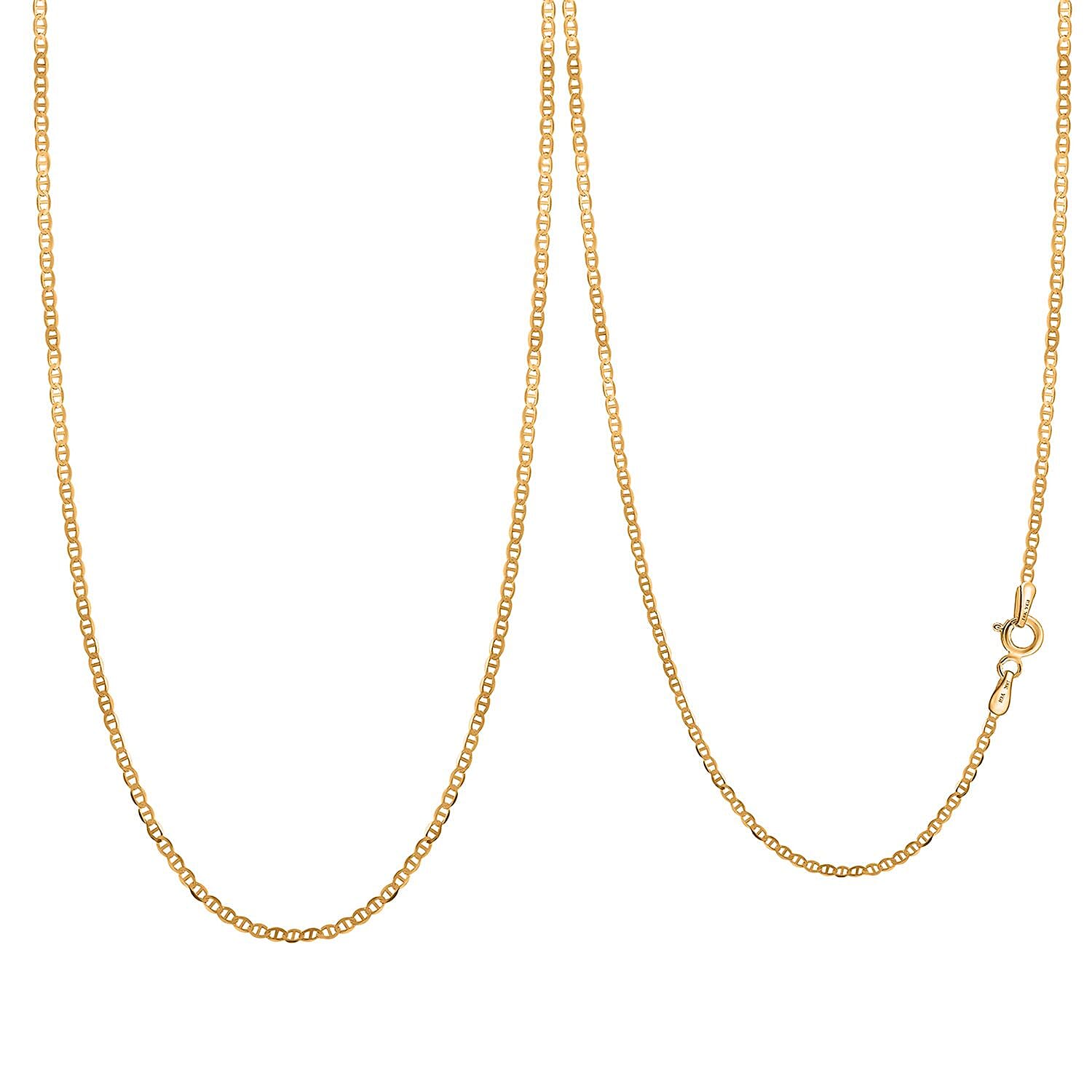 Italian 18K Yellow Gold 1.5mm Mariner Necklace 24 Inches 1.75 Grams