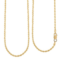 Italian 10K Yellow Gold 1.5mm Rope Necklace 18 Inches 1.3 Grams