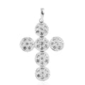 White Zircon Cross Pendant in Sterling Silver 2.10 ctw - Sticky add to cart bar