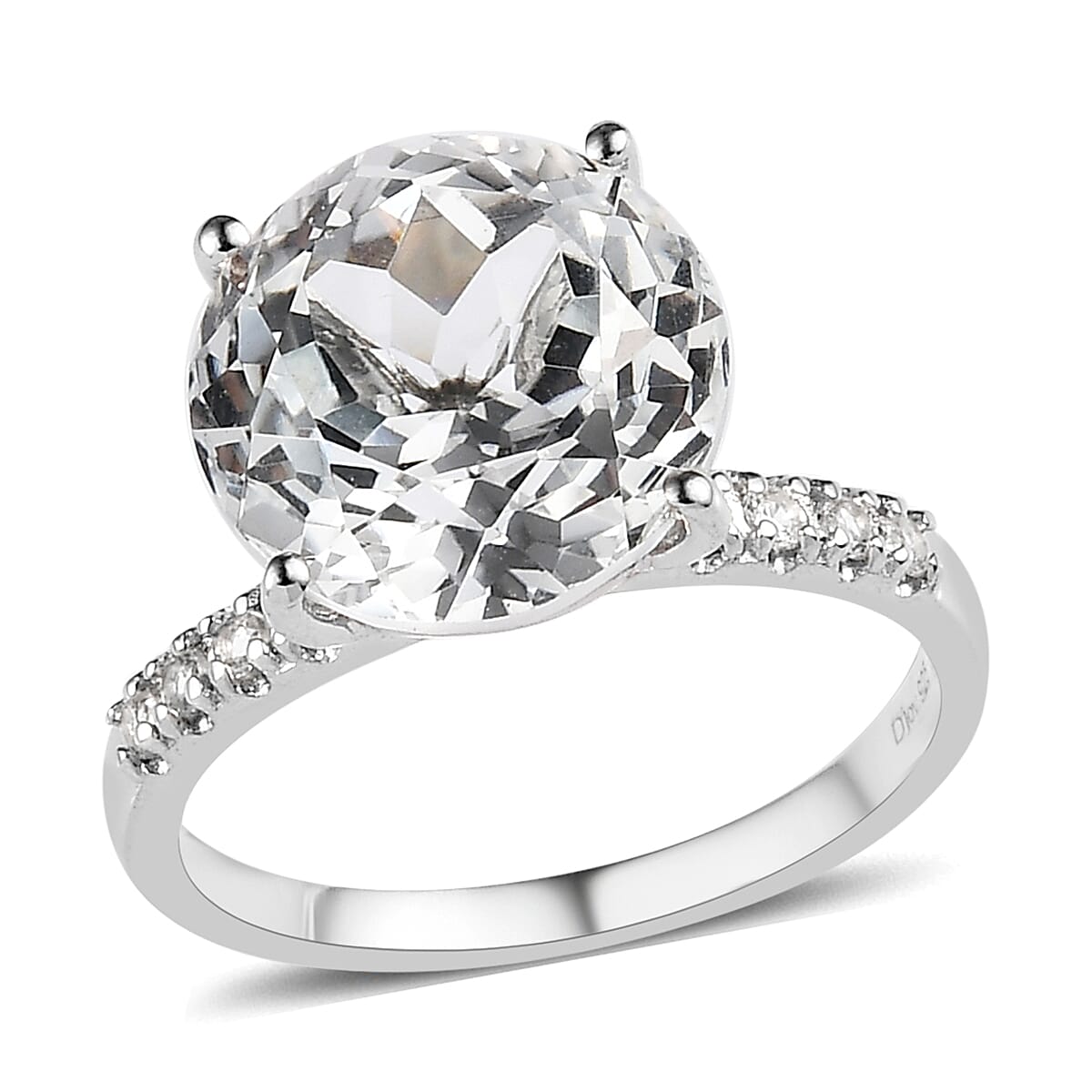 White Topaz Ring in Platinum Over Sterling Silver 9.75 ctw