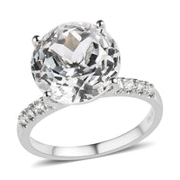 White Topaz Ring in Platinum Over Sterling Silver 9.75 ctw