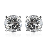 White Topaz Stud Earrings in Platinum Over Sterling Silver 11.00 ctw