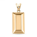 10K Yellow Gold Bar Pendant , Natural Pink Diamond Accent Pendant , Gold Bar Jewelry - Sticky add to cart bar