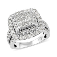 14K White Gold Diamond (G, SI2) Ring (7.10 g) 2.00 ctw