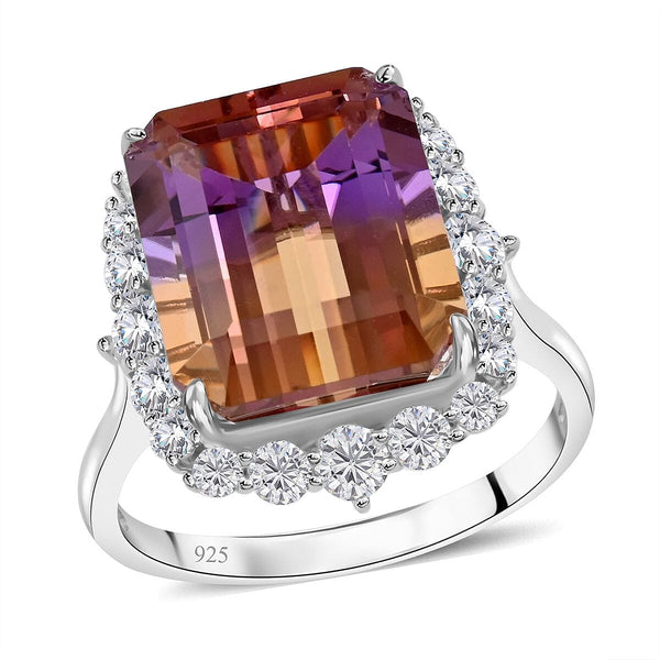 Anahi Ametrine and Moissanite Ring in Sterling Silver (Size 11.0) 11.30 ctw - Product card gallery slide 1 (10177027572025)