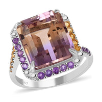 Premium Anahi Ametrine and Multi Gemstone Ring in Sterling Silver 10.00 ctw