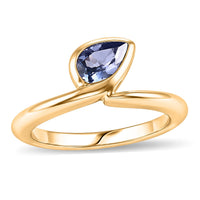 Tanzanite 0.70 ctw Bypass Ring in Vermeil Yellow Gold OverSterling Silver (Size 10.0)