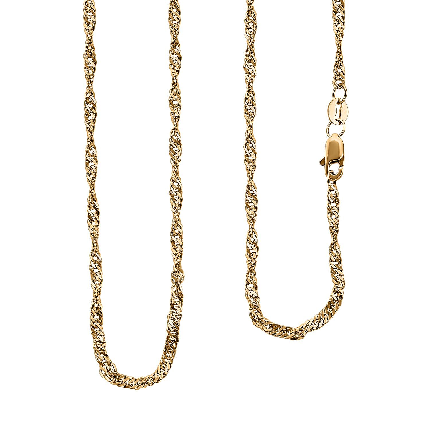 22K Yellow Gold 2mm Twisted Necklace 20 Inches 2.50 Grams