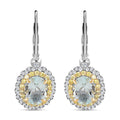 Mangoro Aquamarine, Natural Yellow and White Diamond 2.35 ctw Earrings in 14K White and Yellow Gold - Sticky add to cart bar