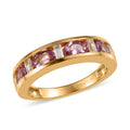 Narsipatnam Purple Spinel and Natural White Zircon Half Eternity Band Ring in Vermeil YG Over Sterling Silver 1.10 ctw - Sticky add to cart bar