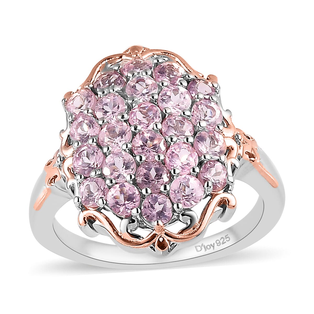 Narsipatnam Purple Spinel Ring in Vermeil RG and Platinum Over Sterling Silver (Size 10.0) 1.65 ctw