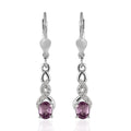 Narsipatnam Purple Spinel and White Zircon Lever Back Earrings in Platinum Over Sterling Silver 1.00 ctw - Sticky add to cart bar
