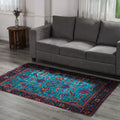 HOMESMART Blue PET Handwoven Digital Printed Rug (72"x48") (6.1 lbs) - Sticky add to cart bar