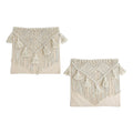 HOMESMART Set of 2 Cream Cotton Macrame Cushion Covers - Sticky add to cart bar