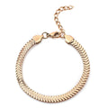 Herringbone Chain Bracelet in ION Plated Rose Gold Stainless Steel (7.5-9.0In) - Sticky add to cart bar