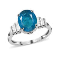 LUXORO 10K White Gold Malgache Neon Apatite and Diamond Ring 2.30 Grams 2.70 ctw - Sticky add to cart bar