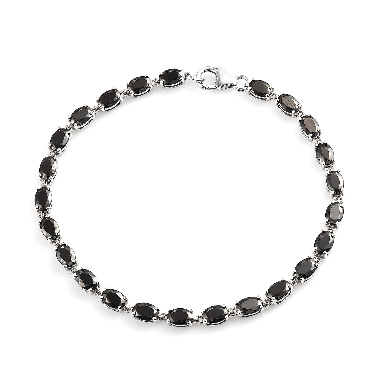 Elite Shungite Tennis Bracelet in Platinum Over Sterling Silver (8.00 In) 5.80 ctw