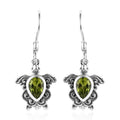 Artisan Crafted Arizona Peridot Turtle Earrings in Sterling Silver 1.50 ctw - Sticky add to cart bar