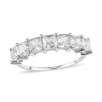 Simulated White Diamond 7 Stone Ring in Sterling Silver (Size 10.0) (Del. in 10-15 Days) 3.65 ctw
