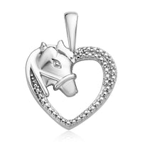 Diamond Accent Heart Pendant in Platinum Over Sterling Silver