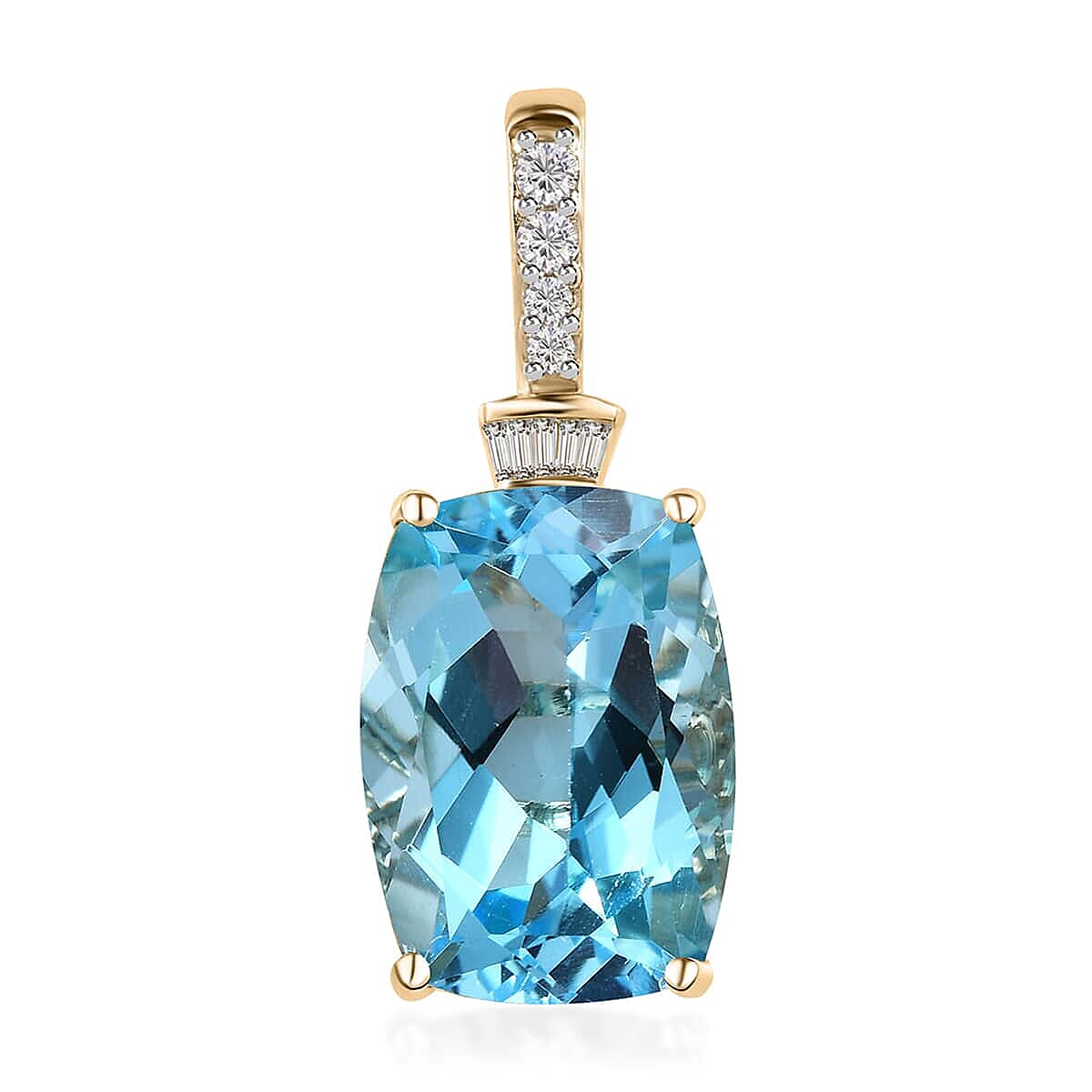Luxoro 10K Yellow Gold Premium Marambaia Topaz and Diamond G-H I3 Pendant 8.40 ctw