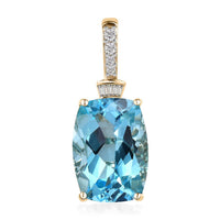 Luxoro 10K Yellow Gold Premium Marambaia Topaz and Diamond G-H I3 Pendant 8.40 ctw