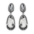 Artisan Crafted White Buffalo Dangling Earrings in Sterling Silver 5.15 ctw - Sticky add to cart bar