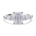 Moissanite (Oct 8x6mm) Ring in Platinum Over Sterling Silver (Size 10.0) 2.00 ctw - Sticky add to cart bar