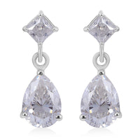 Moissanite Dangle Earrings in Platinum Over Sterling Silver 5.35 ctw