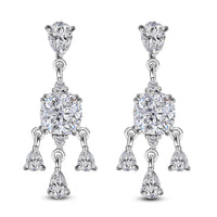 Moissanite Chandelier Earrings in Platinum Over Sterling Silver 4.90 ctw