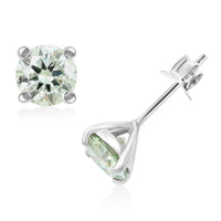 Moissanite Stud Earrings in Platinum Over Sterling Silver 2.00 ctw