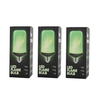 Set of 3 Green Flame Bulbs