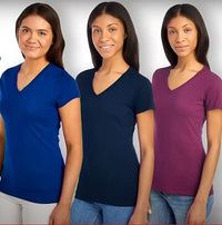 FRUIT OF THE LOOM Sofspun V-Neck T-shirts - Blue, Plum, Navy - M (Delivers in 14-20 Business Days)