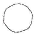 Hematite Beaded Men's Necklace 24 Inches in Silvertone 515.00 ctw - Sticky add to cart bar