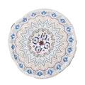 Homesmart Blue Round Floral Printed Floor Cushion (Dia. 15.75") - Sticky add to cart bar