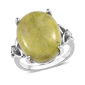 Connemara Marble and Moissanite Ring in Platinum Over Sterling Silver (Size 9.0) 14.75 ctw - Sticky add to cart bar