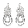 Simulated Diamond Dangle Earrings in Silvertone 0.85 ctw - Sticky add to cart bar