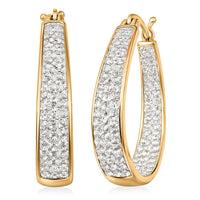 Austrian Crystal Hoop Earrings in Rosetone