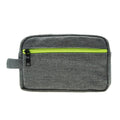 Gray Canvas Textured Dopp Kit With Lime Green Zipper (8.1"x5.35"x2.8") - Sticky add to cart bar