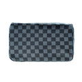 Unisex Black and Gray Vegan Leather Checkered Dopp Kit - Sticky add to cart bar