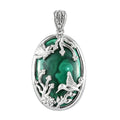 African Malachite Pendant in Platinum Over Copper 41.75 ctw - Sticky add to cart bar