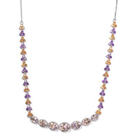 Premium Anahi Ametrine and Multi Gemstone 15.50 ctw Necklace in Platinum Over Sterling Silver 19 Inches