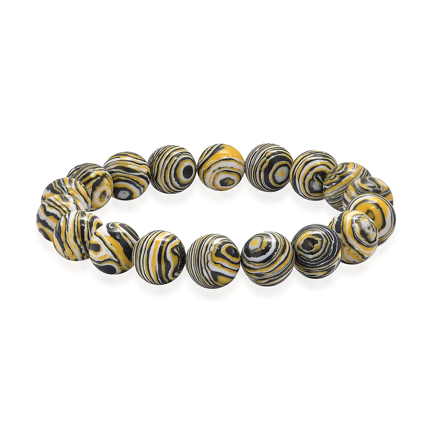 Simulated Malachite Beaded Stretch Bracelet 186.20 ctw