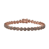 Natural Champagne Diamond Tennis Bracelet in Vermeil RG Over Sterling Silver (8.00 In) (12.85 g) 5.00 ctw