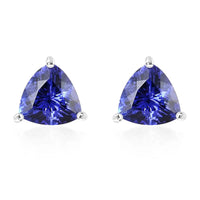 Rhapsody Certified & Appraised AAAA Tanzanite 2.40 ctw Solitaire Stud Earrings, 950 Platinum Earrings, Tanzanite Earrings, Tanzanite Jewelry For Her