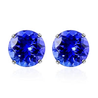 Rhapsody Certified & Appraised AAAA Tanzanite 2.50 ctw Earrings, Solitaire Stud Earrings,  950 Platinum Stud Earrings