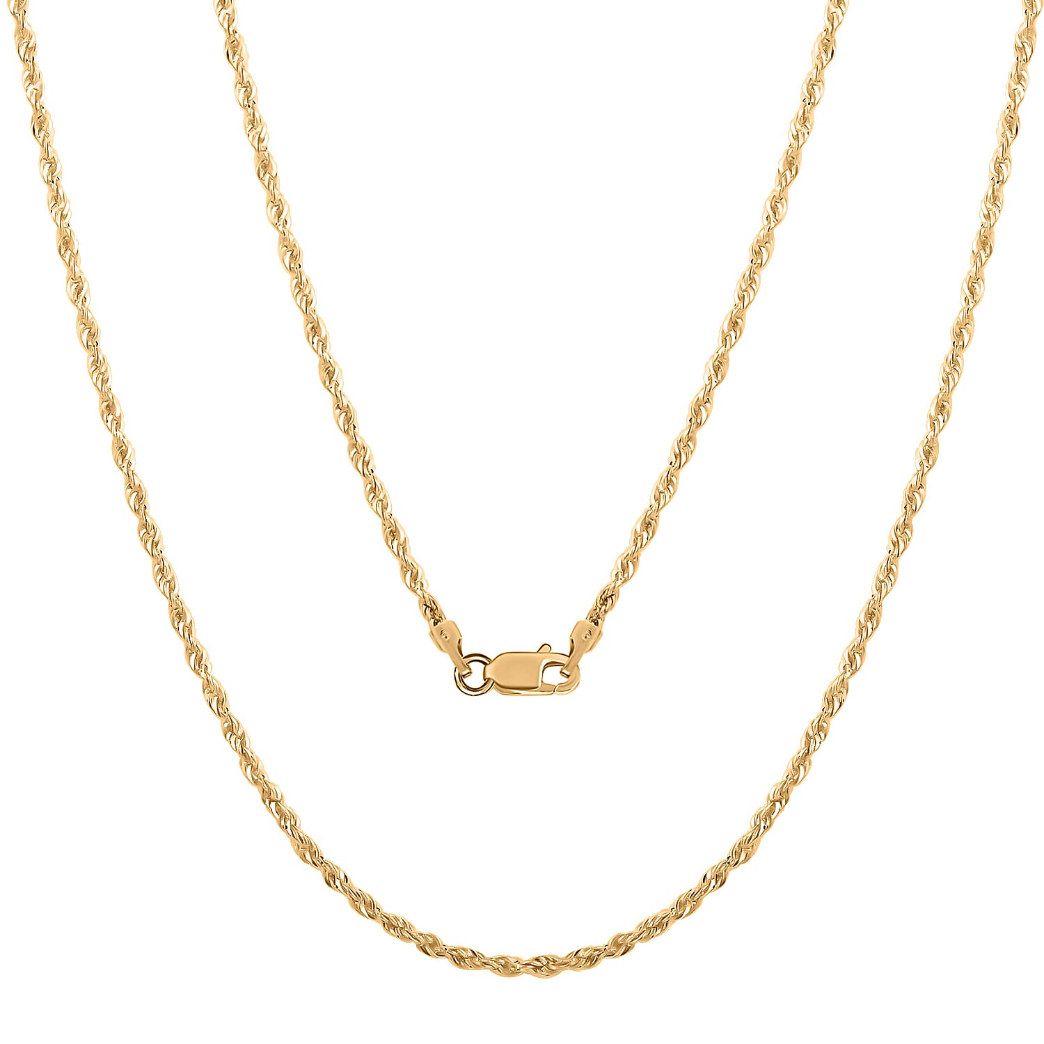 10K Yellow Gold Rope Chain Necklace , Gold Rope Necklace , 22 Inches Chain Necklace , Gold Chains For Her 1.90 Grams