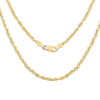 10K Yellow Gold 4mm Rope Necklace (24 Inches)